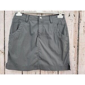 ALK Women's Small CQR Gray Flat Front Active Skort Skirt W Built In Shorts EUC